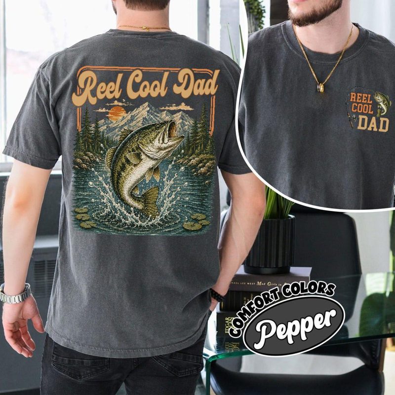 Reel Cool Dad Fishing Shirt, Father’s Day Gift for Dad, Vintage Fishing Papa Comfort Colors Tee