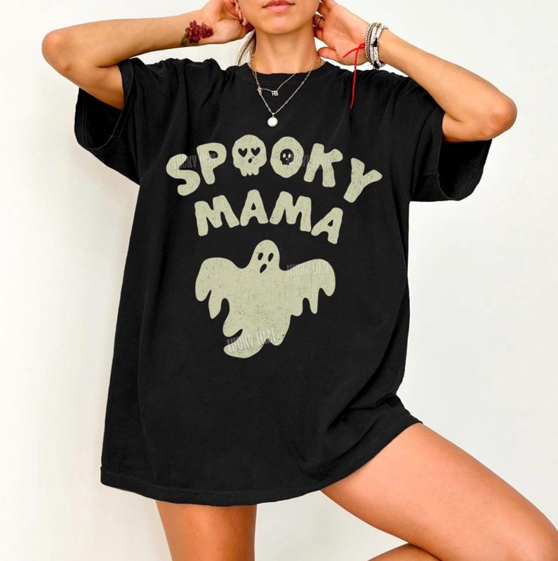 Spooky Mama Shirt, Mama Halloween Tshirt, Momster Shirt, Trendy Halloween Tee, Comfort Colors® Mama Halloween Graphic Tee, Spooky Season