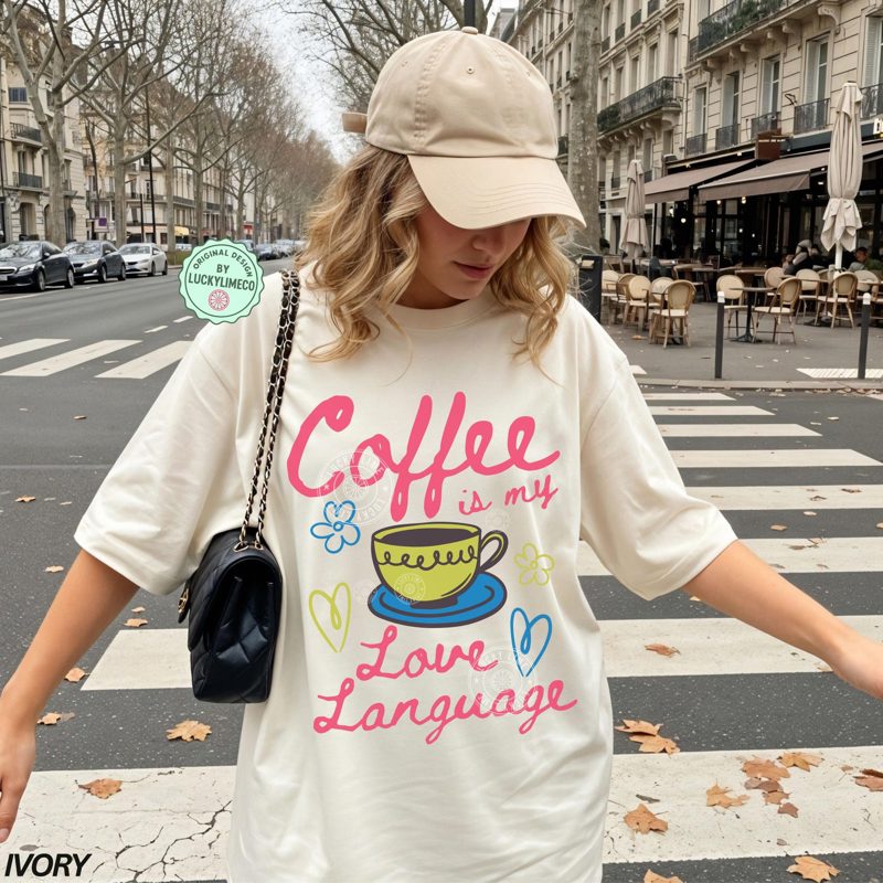 Comfort Colors ® Coffee Shirt, Coffee is My Love Language, Valentines Day Tshirt, Valentine Coffee, Coffee Lover Gift Coffee is my Valentine