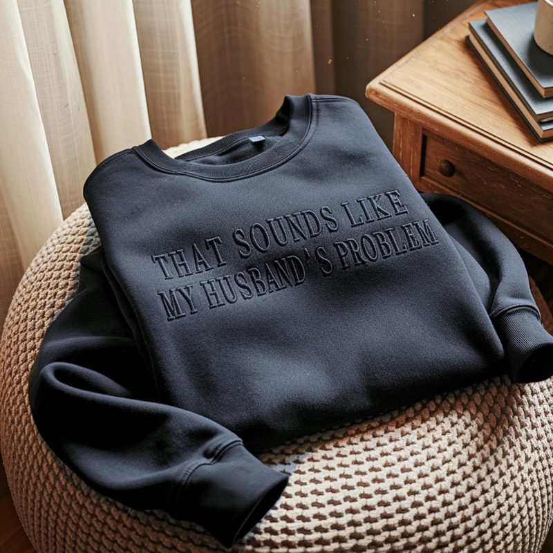 Embroidered Sweatshirt: Funny Wife Sarcastic Humor Shirt