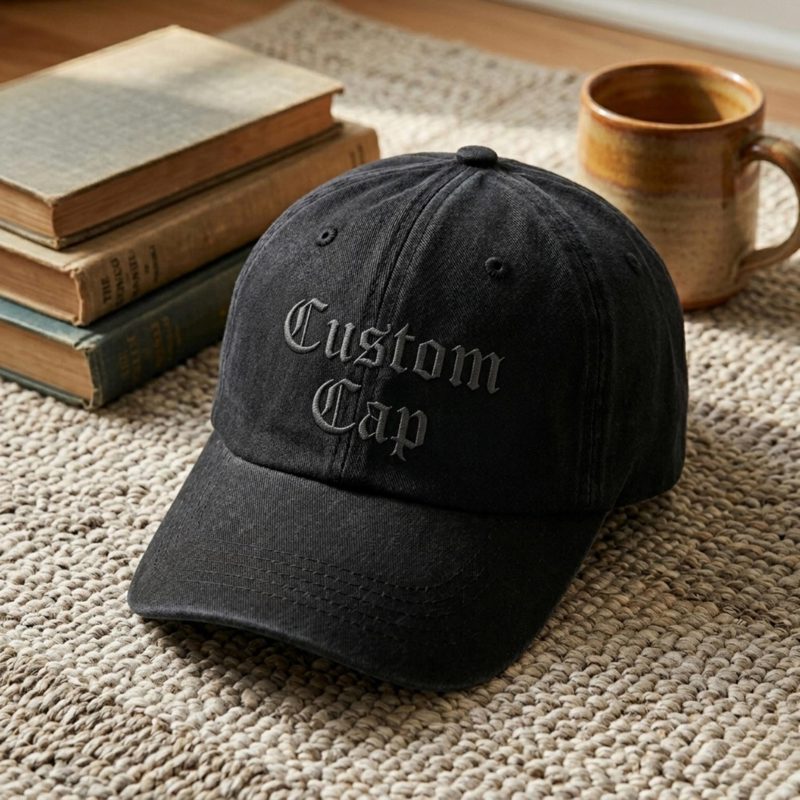 Custom Embroidered Washed Baseball Hat, Retro Trucker Style Logo Cap