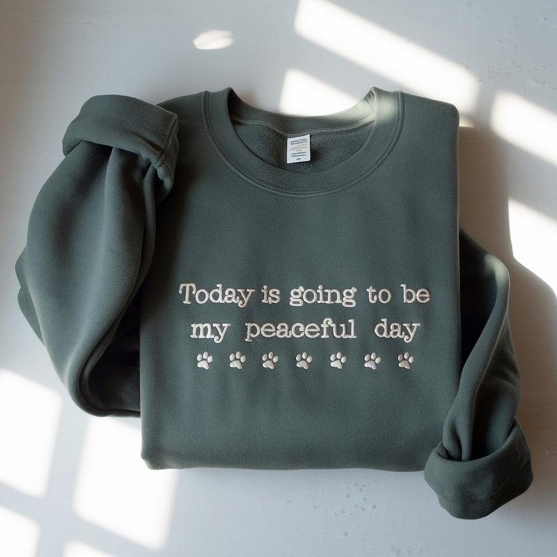 Embroidered Walk for Peace Sweatshirt, Today Is Going To Be My Peaceful Day Shirt, Peace Walking Monks with Aloka Shirt, Dog Lover Gifts