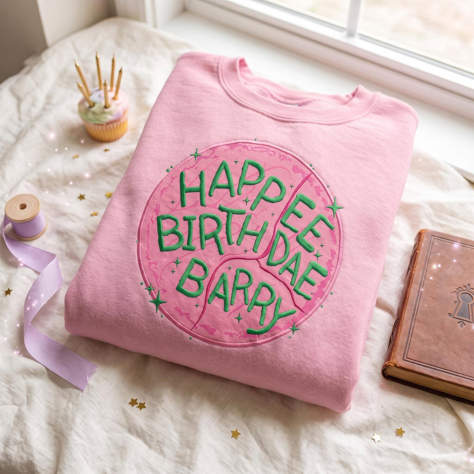 Custom Birthday Cake Embroidered Applique Shirt for Wizard Fans, Happee Birthdae Sweatshirt, Gift For Book Lover, Magical Cake Hoodie 2