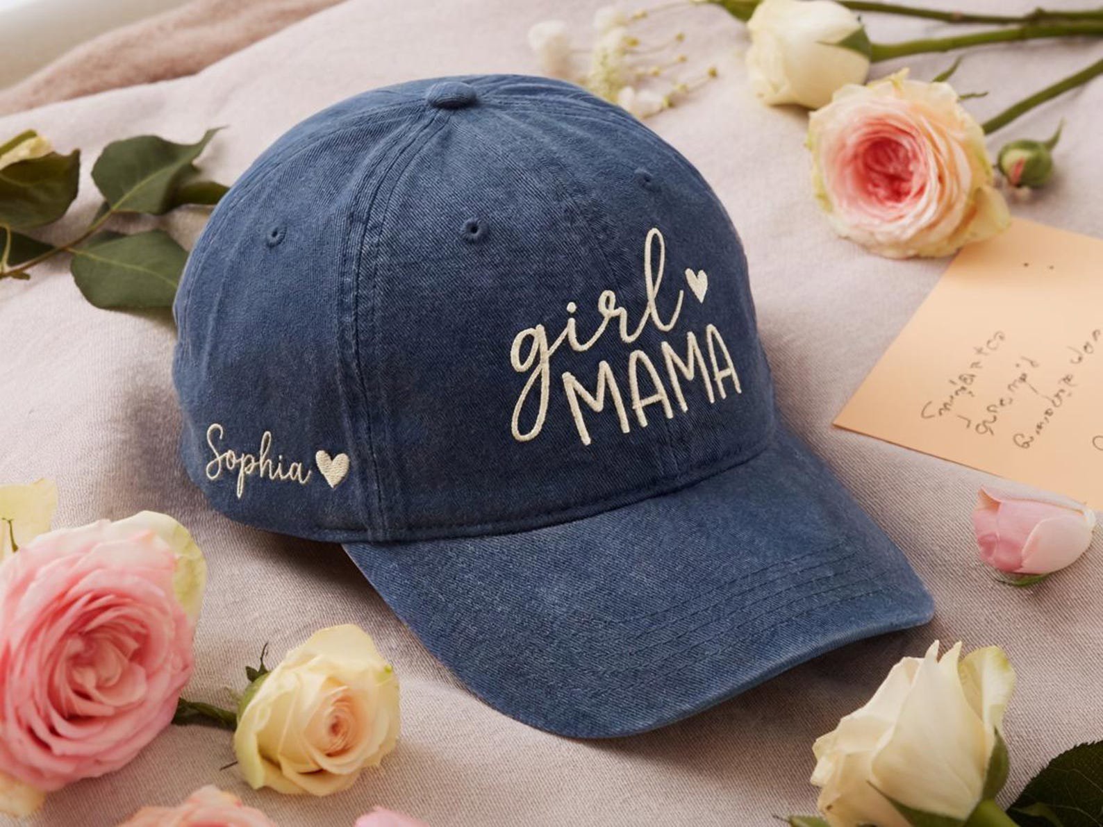 Personalized Embroidered Girl Mama Baseball Cap, Mother's Day Gift, Gift for Mom, Custom Mom of Girls Hat, Custom Name Hat, Embroidered Hat 1