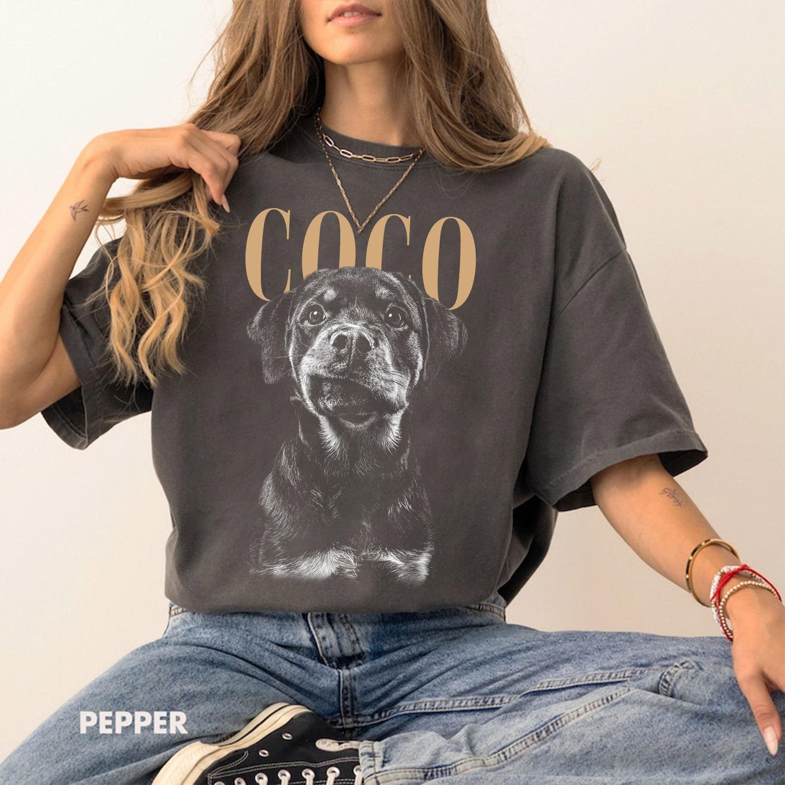 Custom Pet Face Shirt Vintage Style, Dog Photo Shirt Personalized, Dog Mom Gift, Unique Custom Dog Tee, Pet Memorial Shirt 1