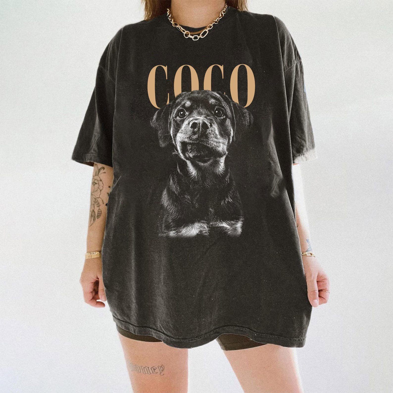 Custom Pet Face Shirt Vintage Style, Dog Photo Shirt Personalized, Dog Mom Gift, Unique Custom Dog Tee, Pet Memorial Shirt 5