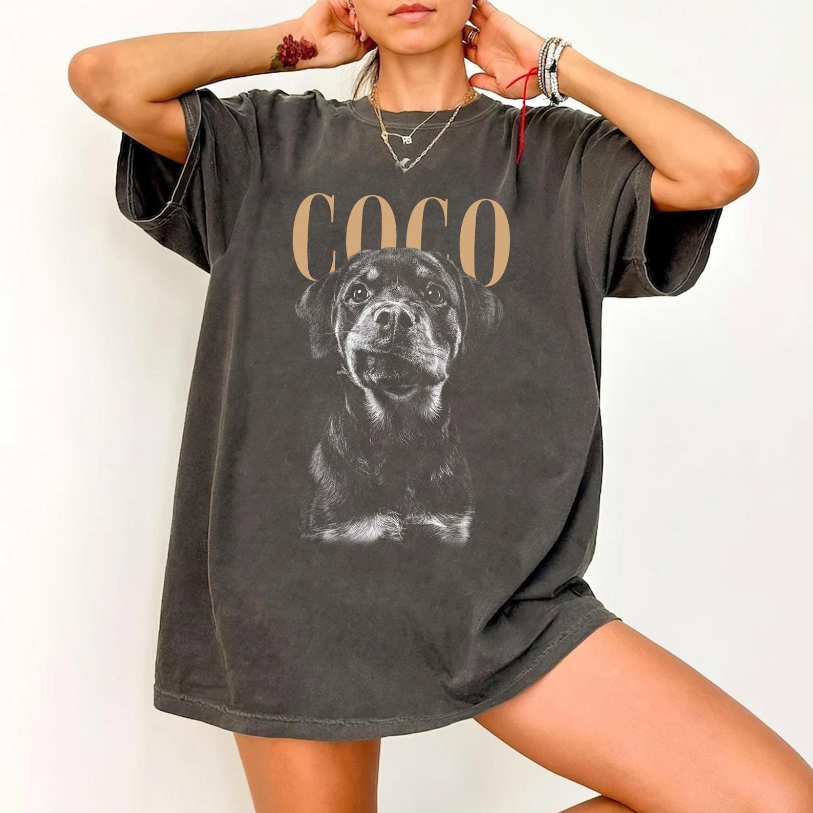 Custom Pet Face Shirt Vintage Style, Dog Photo Shirt Personalized, Dog Mom Gift, Unique Custom Dog Tee, Pet Memorial Shirt 8