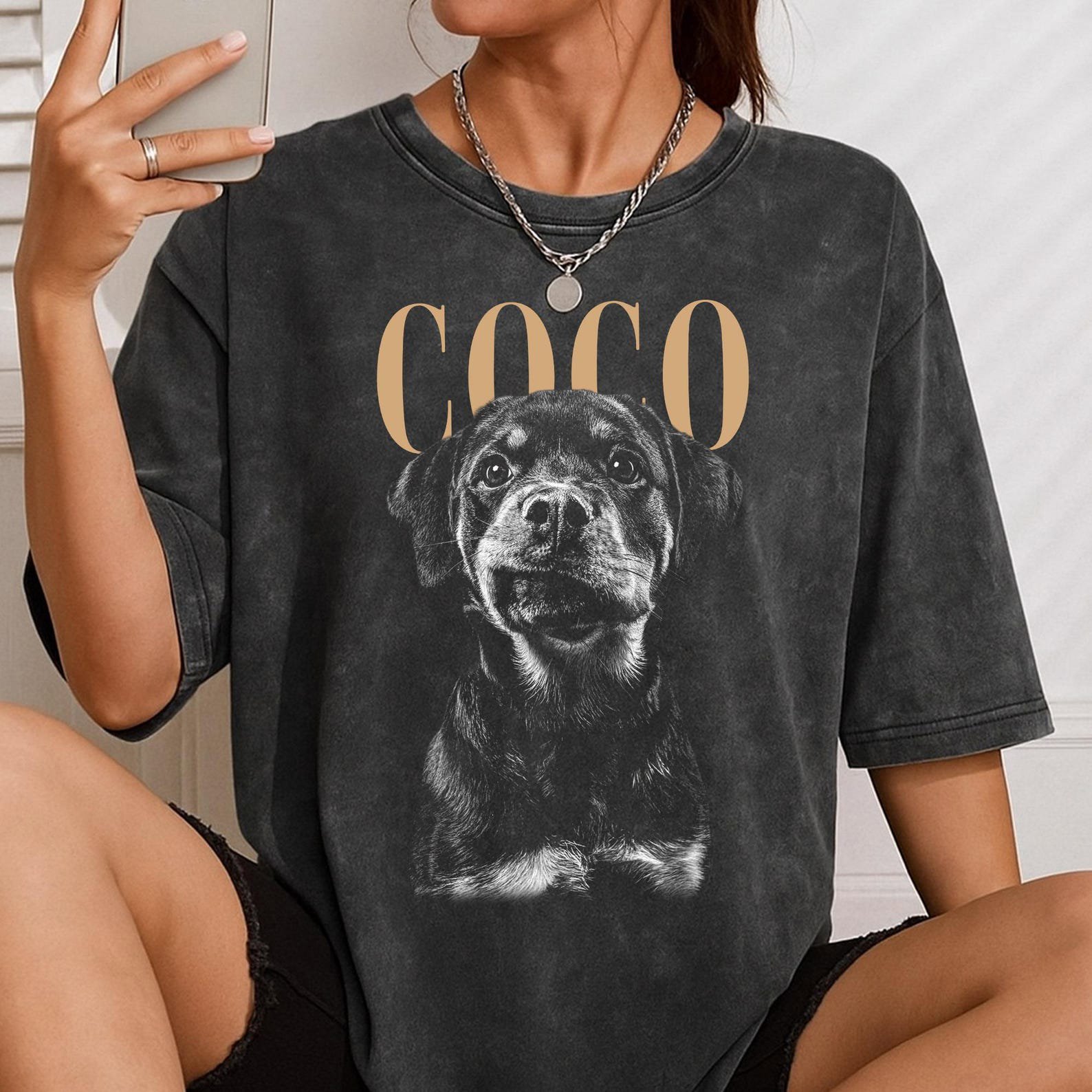 Custom Pet Face Shirt Vintage Style, Dog Photo Shirt Personalized, Dog Mom Gift, Unique Custom Dog Tee, Pet Memorial Shirt 9