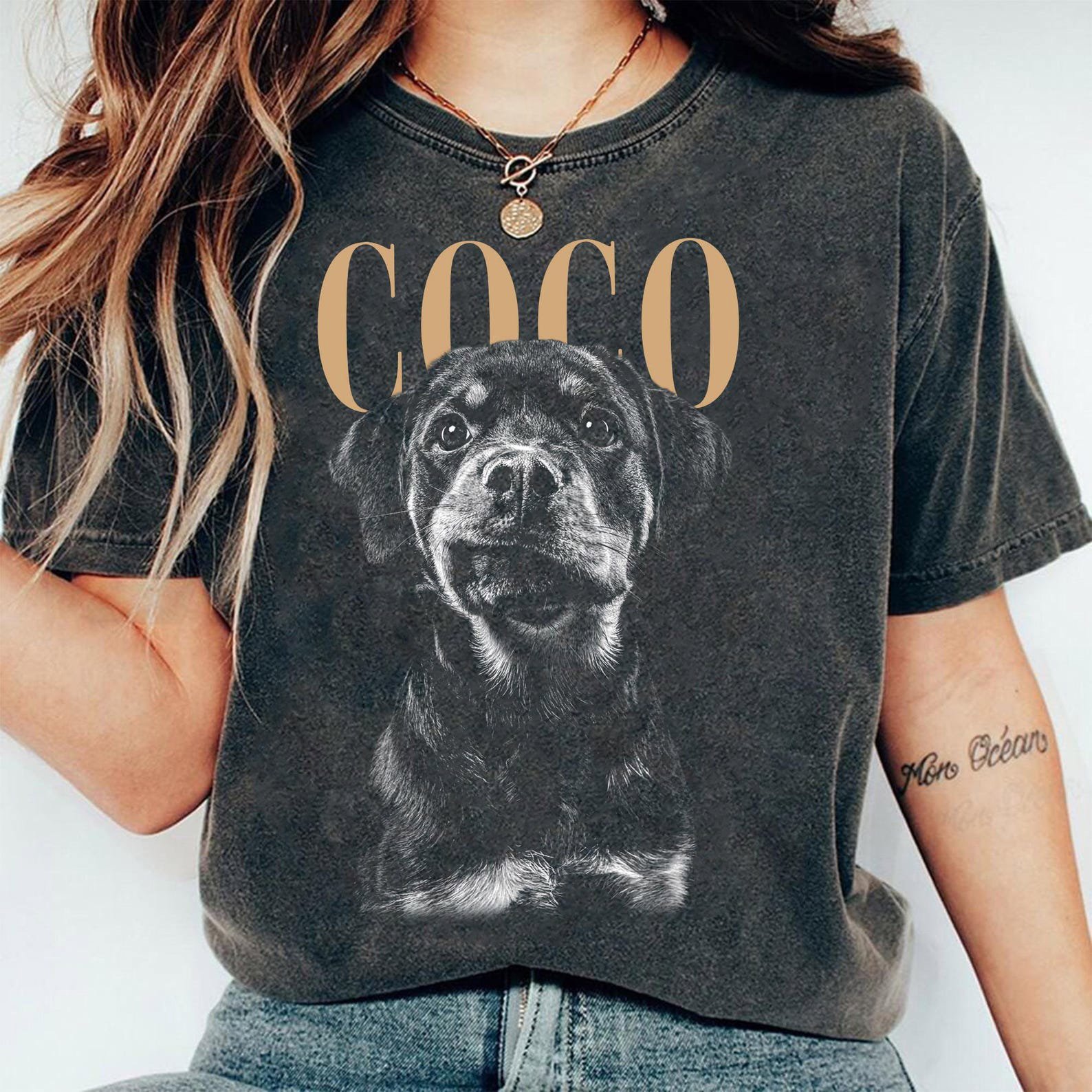 Custom Pet Face Shirt Vintage Style, Dog Photo Shirt Personalized, Dog Mom Gift, Unique Custom Dog Tee, Pet Memorial Shirt 10