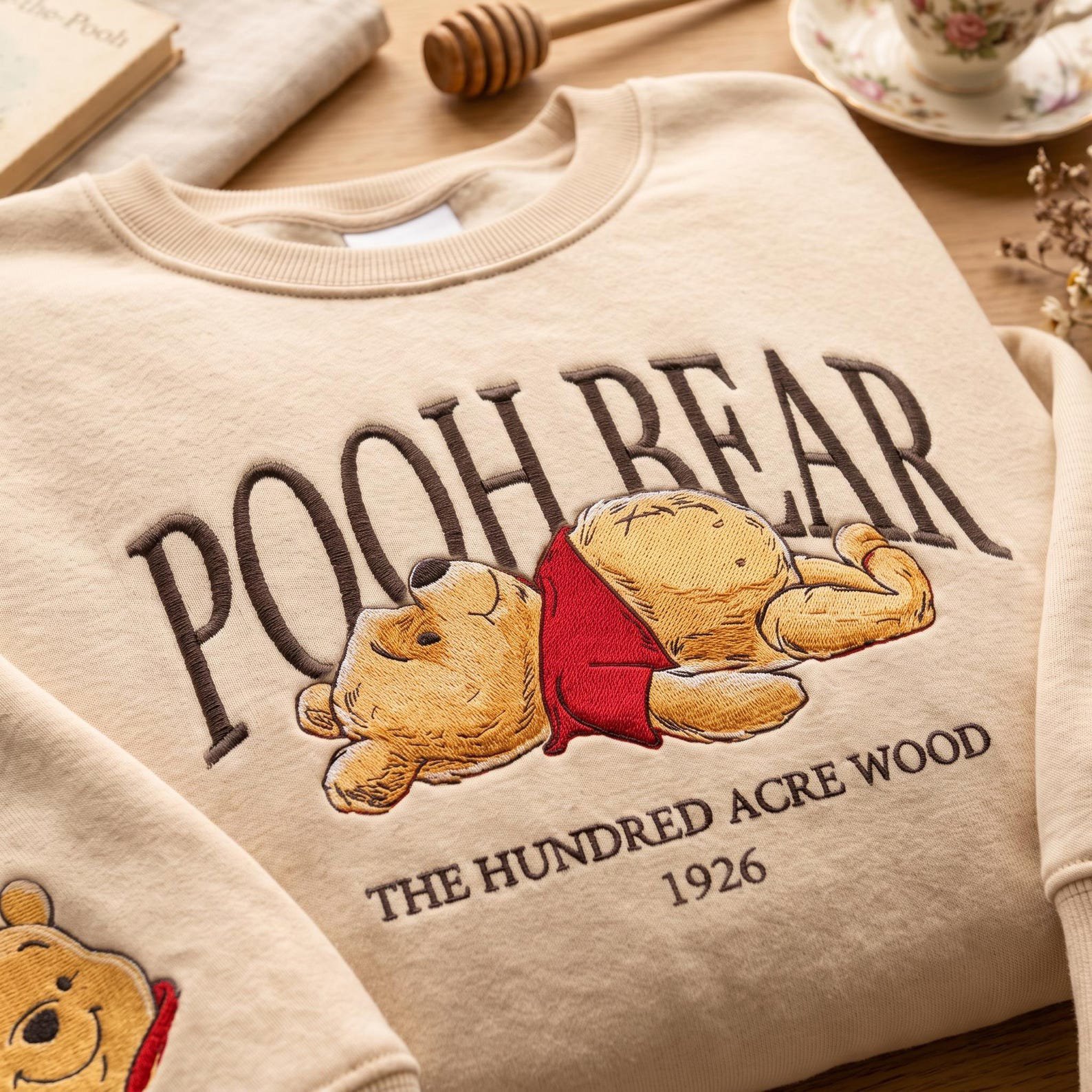 Embroidered 1926 The Hundred Acre Wood Pooh Sweatshirt, Honey Pooh Bear Shirt, Bear Lover Sweatshirt, Pooh The Bear Shirt 3