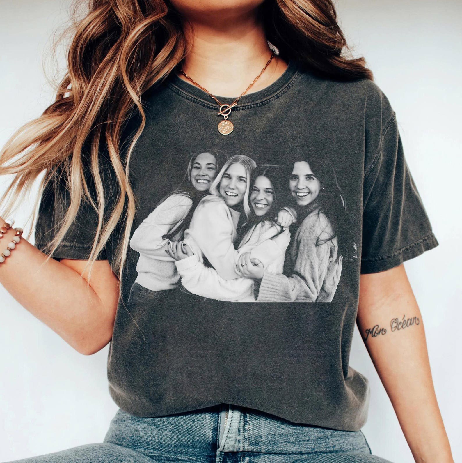 Custom Vintage Photo Shirt, Custom Photo Anniversary Gift Shirt, Black White Couple Picture Shirt, Gift For Friends, Custom Your Photo Idea 5