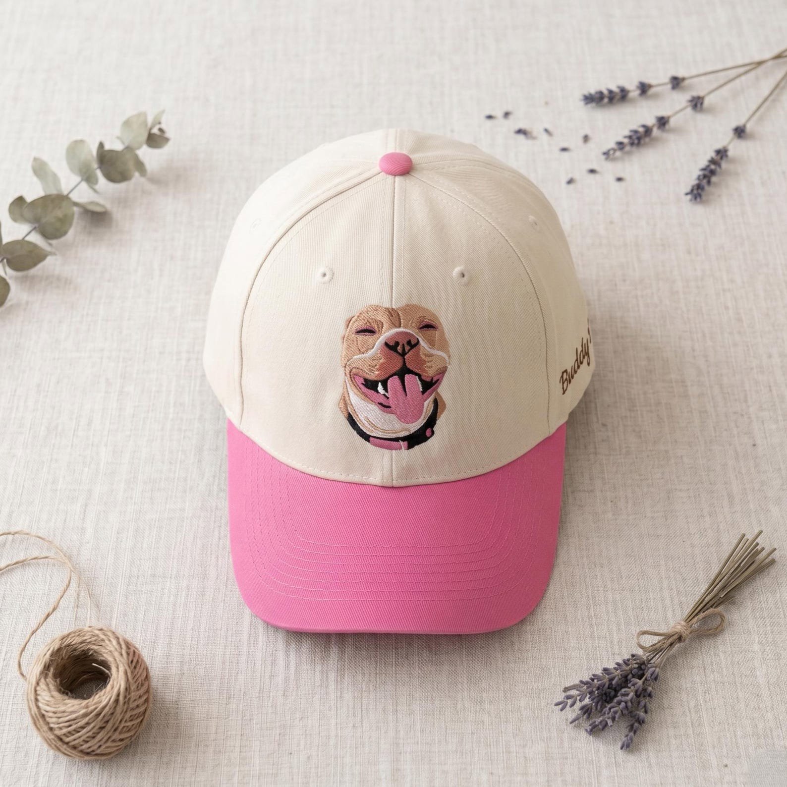 Custom Hat with Dog Photo,Custom Pet Portrait Embroidered Baseball Cap, Dog Lover Gift, Custom Pet Photo Hat 4