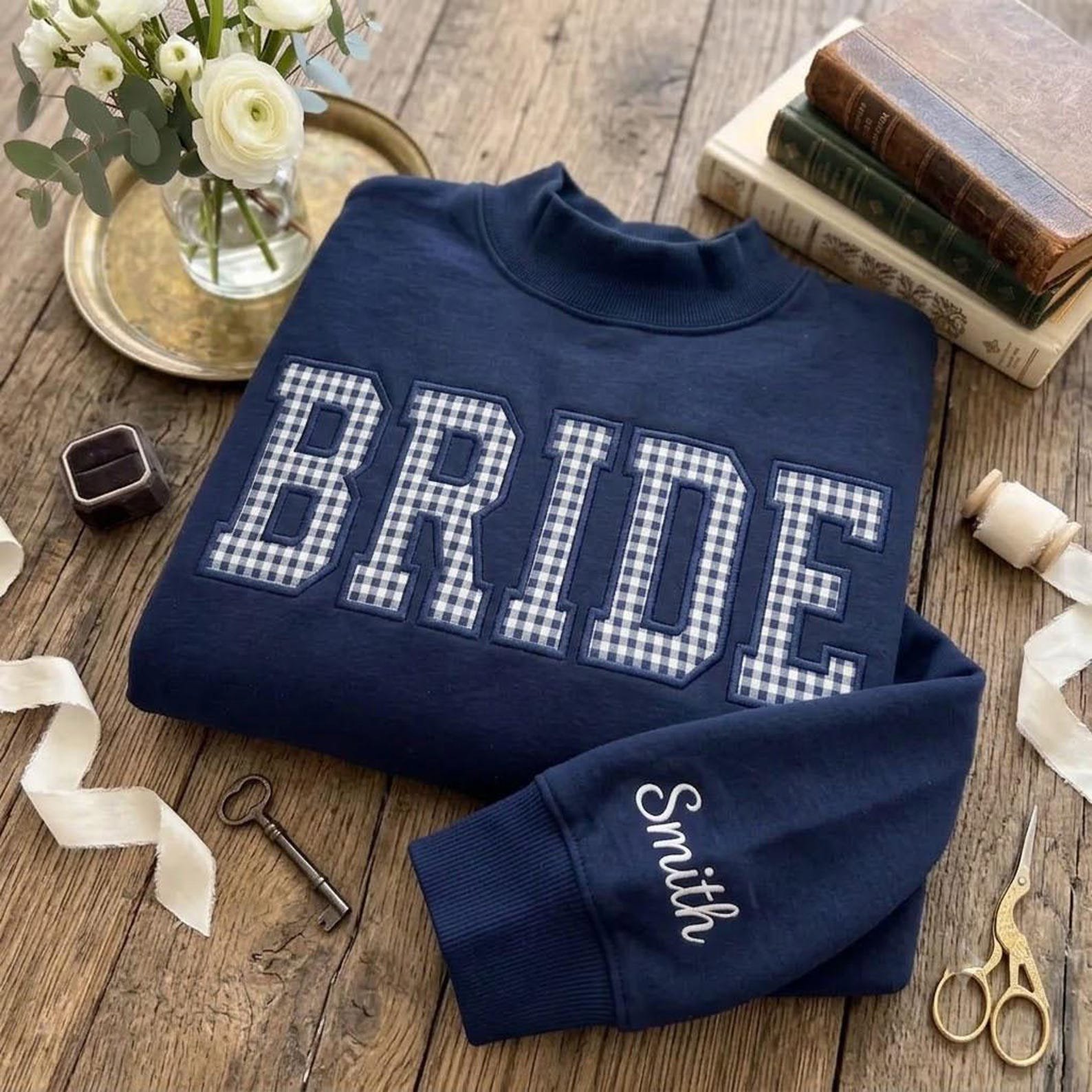 Mama Gingham Applique Sweatshirt, Personalized Kids Names Sleeve Crewneck, Custom Est Year Mom Shirt, Mother's Day Gift 2