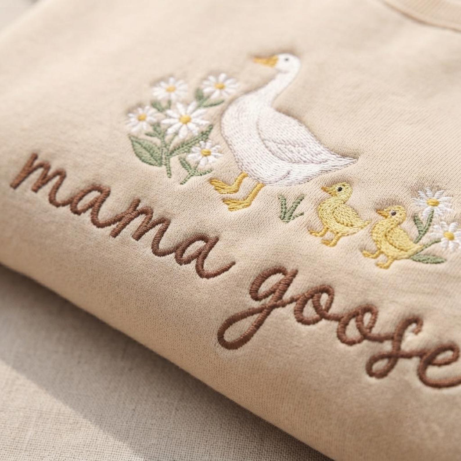 Embroidered Mama Goose Sweatshirt, Mother's Day Gift, New Mom Gift, Baby Shower Gift, Cute Mom Sweatshirt, Cozy Mom Sweater 4