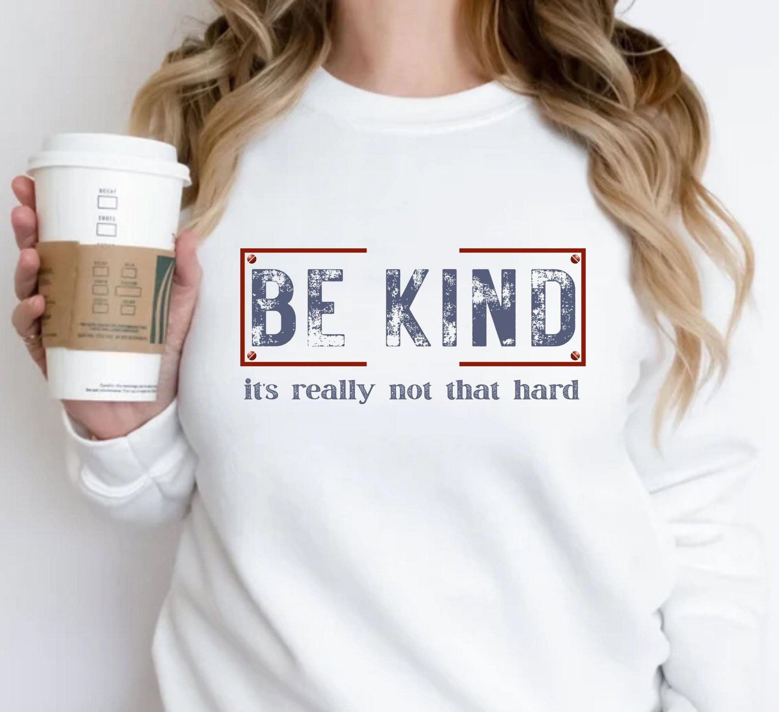 Be Kind It's Really Not That Hard Crew Neck Sweatshirt,Gift for Her, Under 30 | Crewneck | Pullover Sweat | Kindness Shirt 1