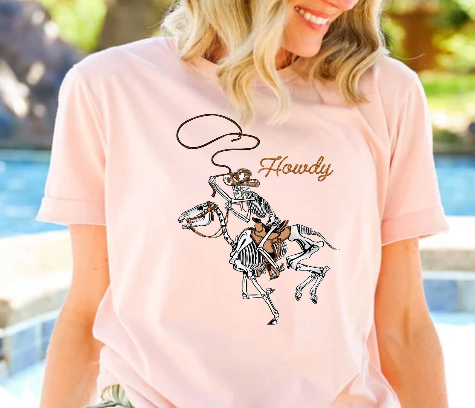 Howdy Cowboy Skeleton Sweatshirt: Retro Western Party 2