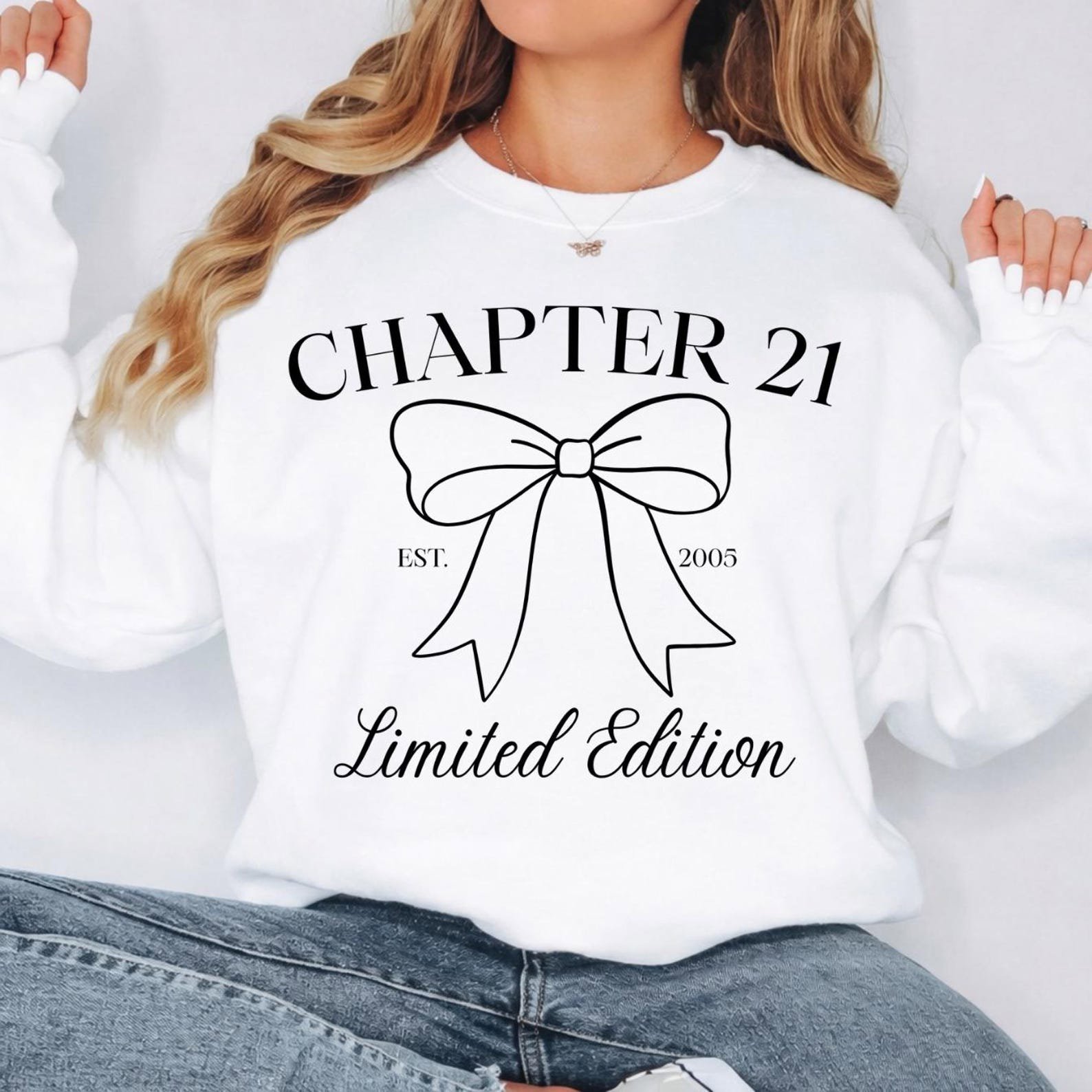 Custom Age Birthday Sweatshirt, Any Age Birthday crew Shirt, Personalized Age Crewneck, Matching Birthday Shirts, Coquette Bow Birthday Tee 1