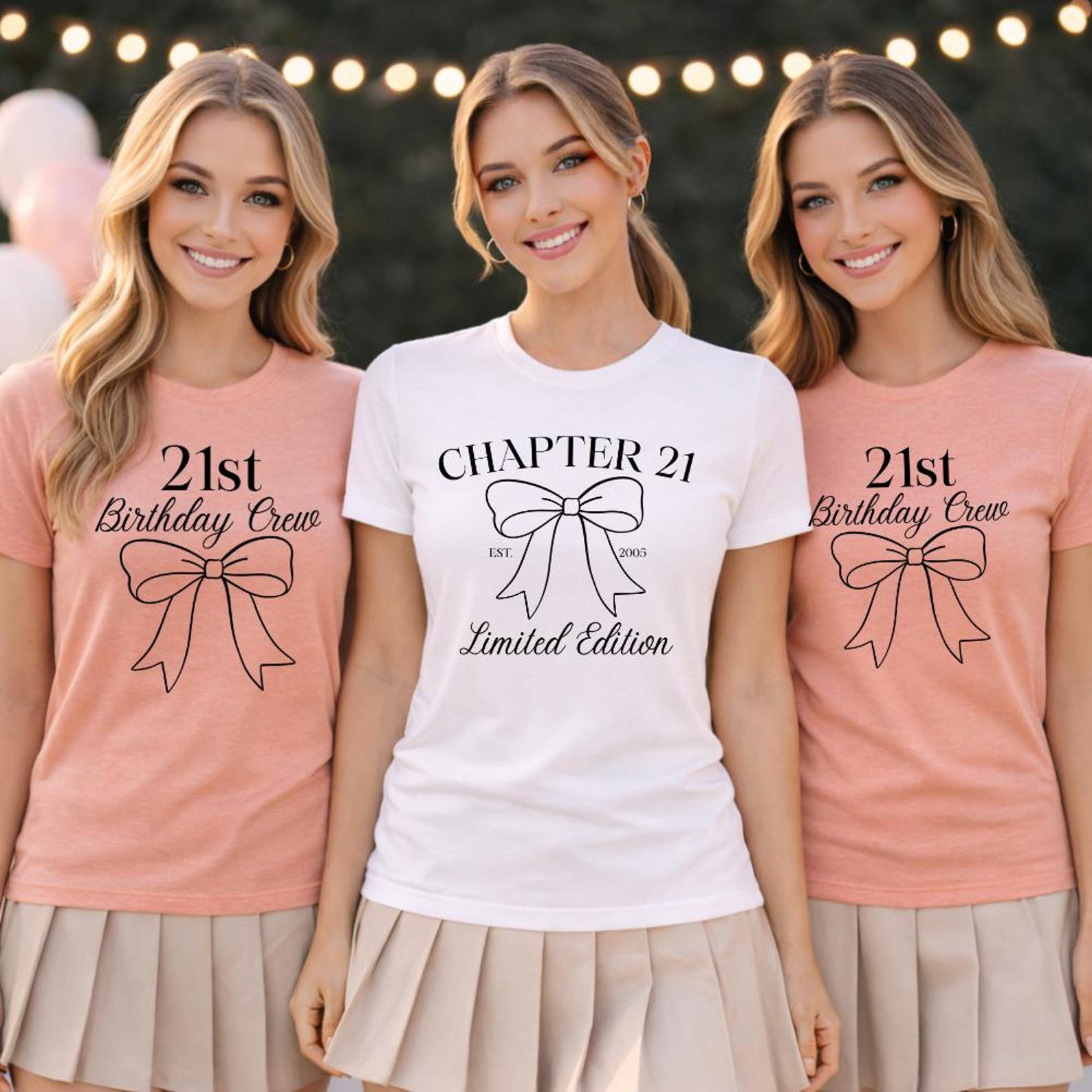Custom Age Birthday Sweatshirt, Any Age Birthday crew Shirt, Personalized Age Crewneck, Matching Birthday Shirts, Coquette Bow Birthday Tee 3