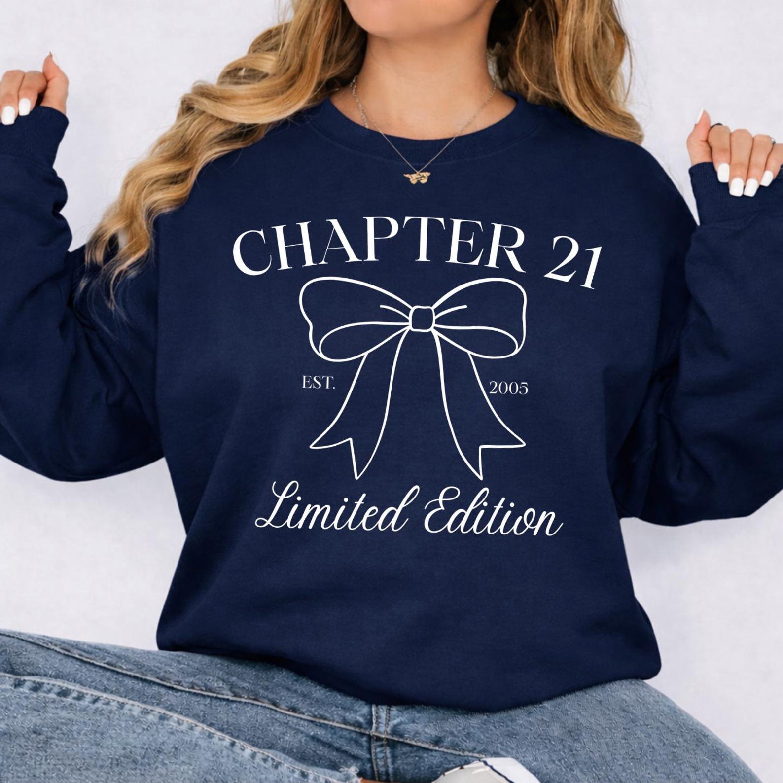 Custom Age Birthday Sweatshirt, Any Age Birthday crew Shirt, Personalized Age Crewneck, Matching Birthday Shirts, Coquette Bow Birthday Tee 8