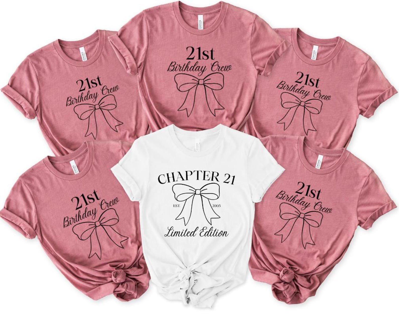 Custom Age Birthday Sweatshirt, Any Age Birthday crew Shirt, Personalized Age Crewneck, Matching Birthday Shirts, Coquette Bow Birthday Tee 11