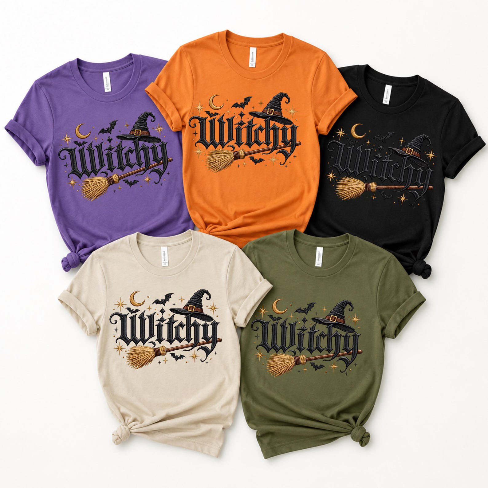 Witchy Halloween Sweatshirt ,Gothic Broomstick Hat Graphic For Spooky Season Halloween Apparel 7