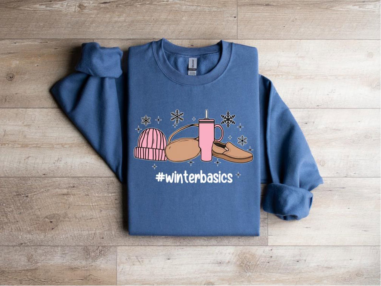 Winter Basics Sweatshirt: Tumbler, Beanie, Boot Graphic 6