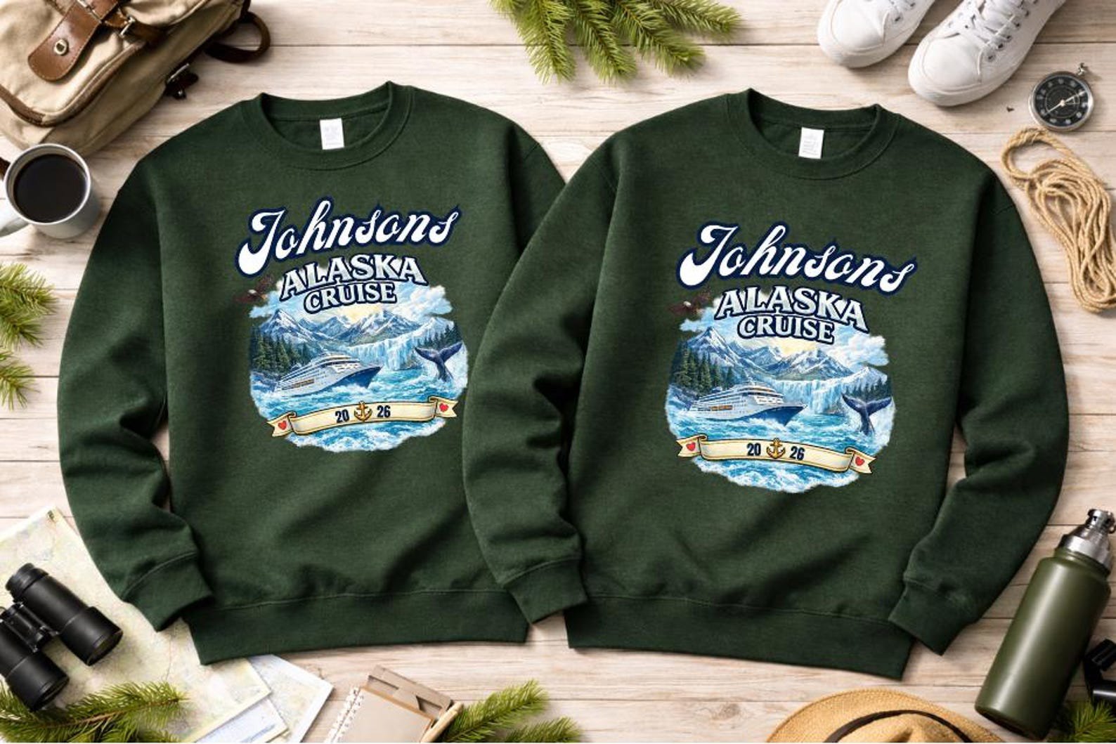 Custom Alaska Family Cruise Sweatshirt 2026, Matching Family Alaska Cruise Shirts, Alaska Trip Squad Outfit, Cruise Vacation Top 5