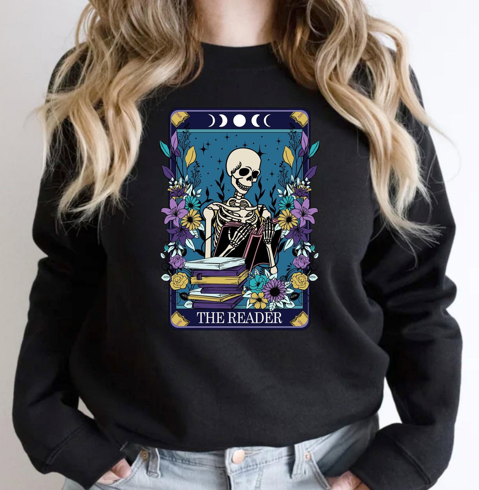 Comfort Colors Tarot Reader Shirt: Witchy Halloween Skeleton Tee 3