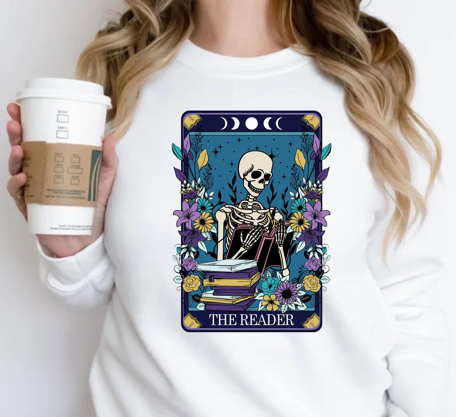 Comfort Colors Tarot Reader Shirt: Witchy Halloween Skeleton Tee 2