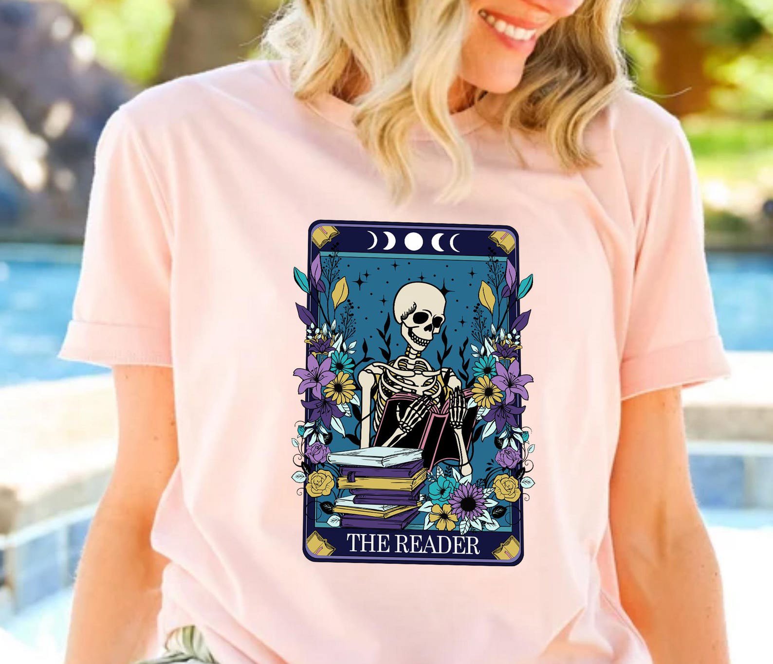 Comfort Colors Tarot Reader Shirt: Witchy Halloween Skeleton Tee 5