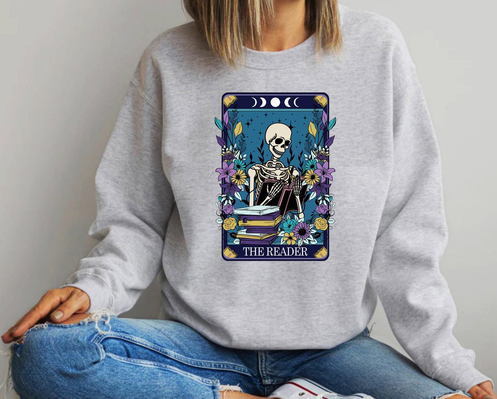Comfort Colors Tarot Reader Shirt: Witchy Halloween Skeleton Tee 6