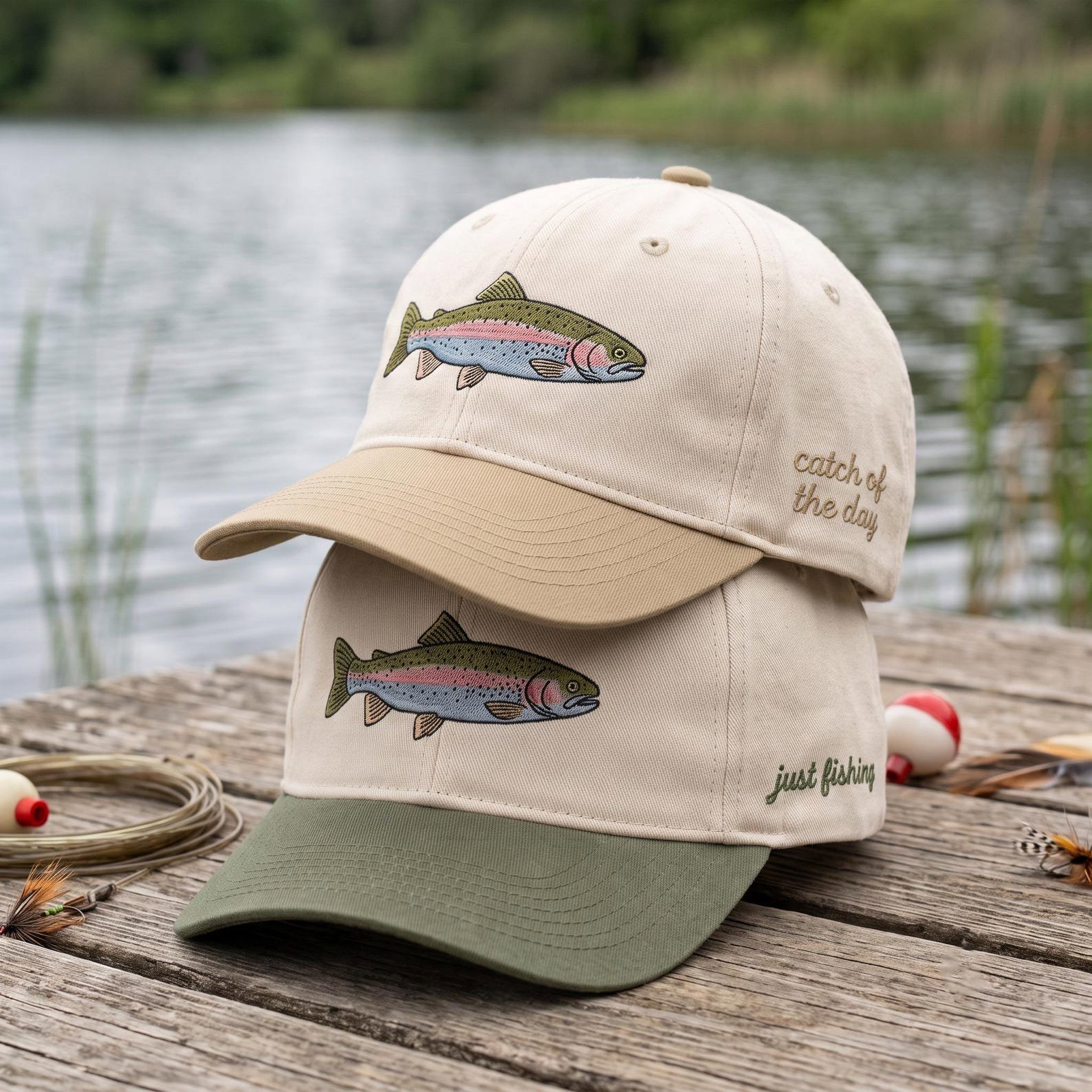 Trout Embroidered Baseball Cap, Fishing Hat for Men, Fly Fishing Gift, Lake Life Dad Hat, Fish Lover Cap, Outdoor Fisherman Gift 2