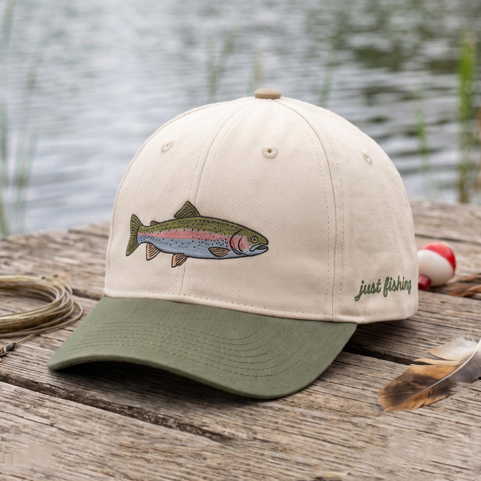 Trout Embroidered Baseball Cap, Fishing Hat for Men, Fly Fishing Gift, Lake Life Dad Hat, Fish Lover Cap, Outdoor Fisherman Gift 4