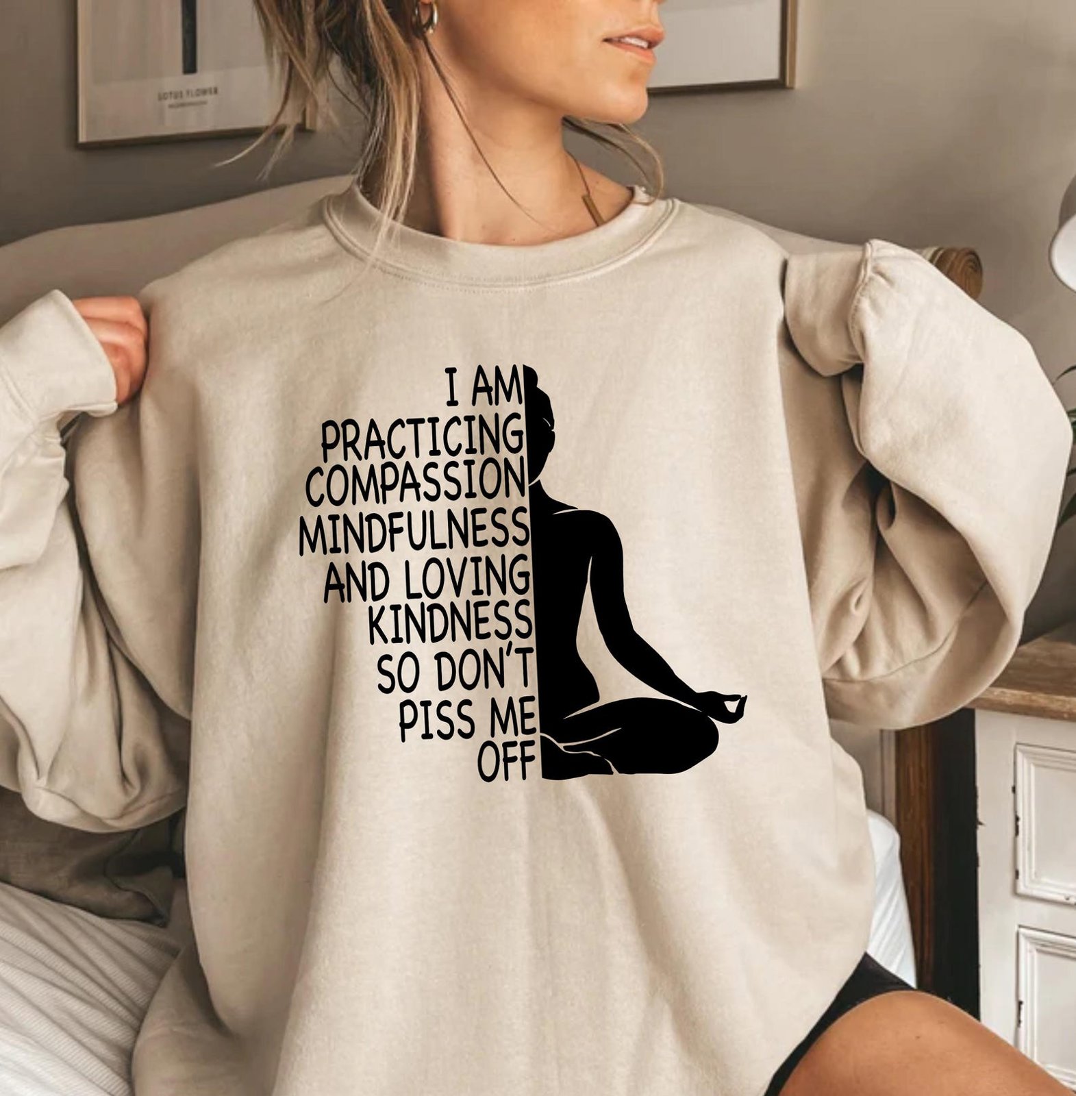 Funny Yoga Shirt, Namaste Compassion Tee, Mindfulness Kindness Humor T-Shirt, Meditation Humorous Gift, Yoga Instructor Gift, Zen Quote Tee 5