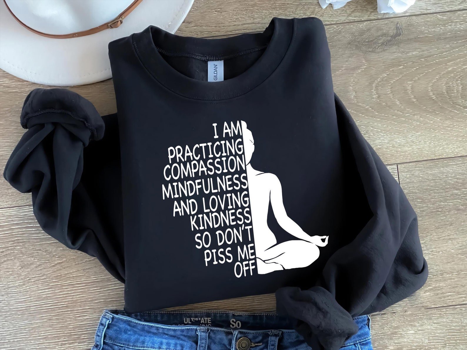 Funny Yoga Shirt, Namaste Compassion Tee, Mindfulness Kindness Humor T-Shirt, Meditation Humorous Gift, Yoga Instructor Gift, Zen Quote Tee 6