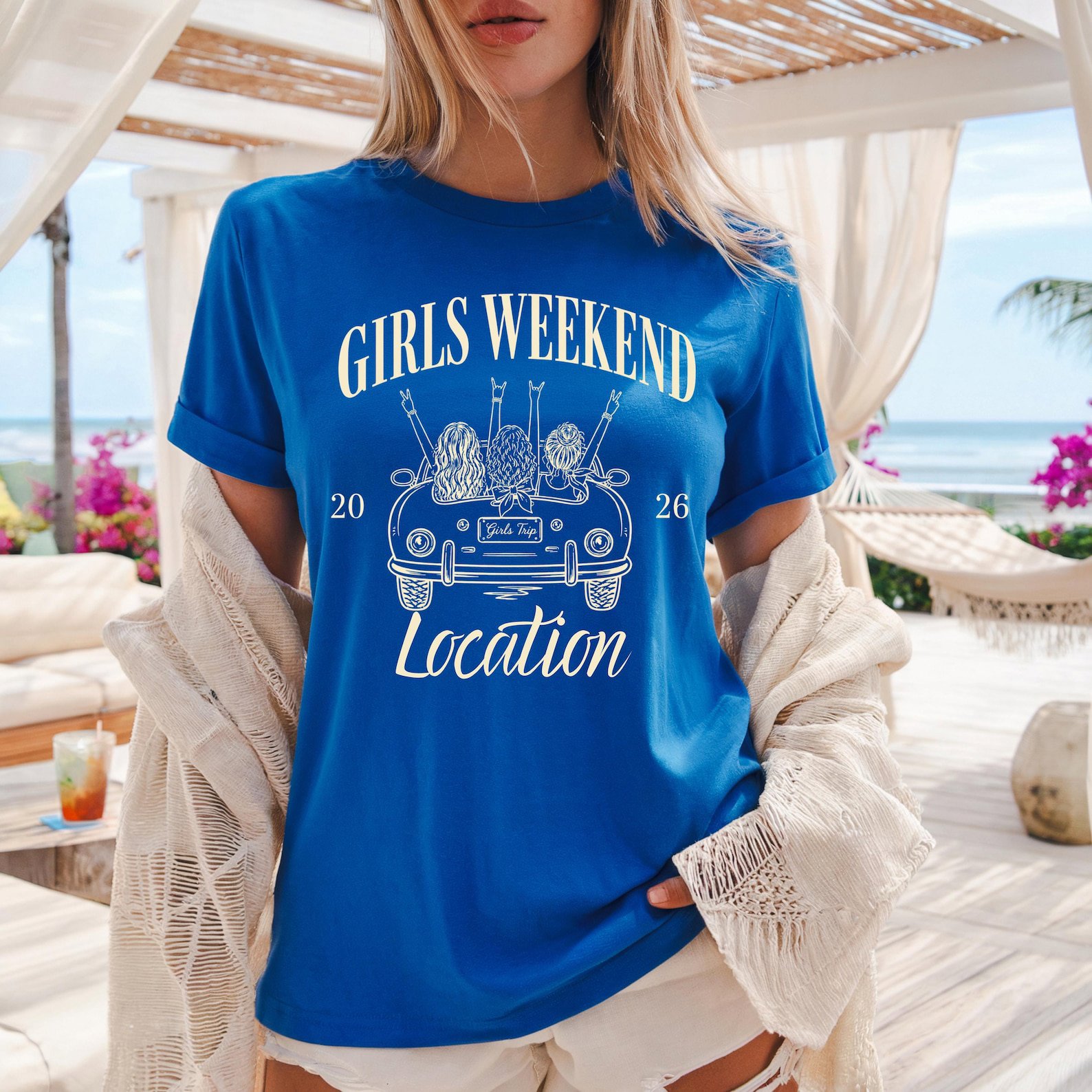 Girls Weekend Custom Destination or Text Shirt, Girls Trip Tee 2026, Matching Vacation Outfit, Best Friends Weekend Getaway Trip Top 5