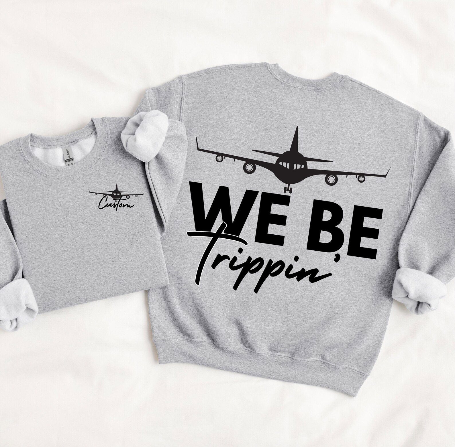 Personalized We Be Trippin Front and Back Print Matching Family Vacation SweatShirt, Custom Matching Travel Outfit 10