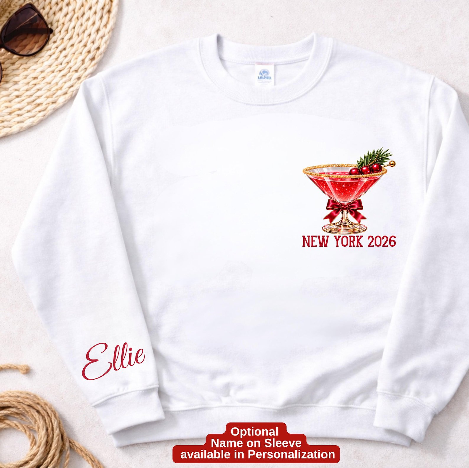 Custom Christmas Girls Trip Sweatshirt, Tis The Season for Holiday Vacation Outfit, Matching Xmas Trip Tee 3