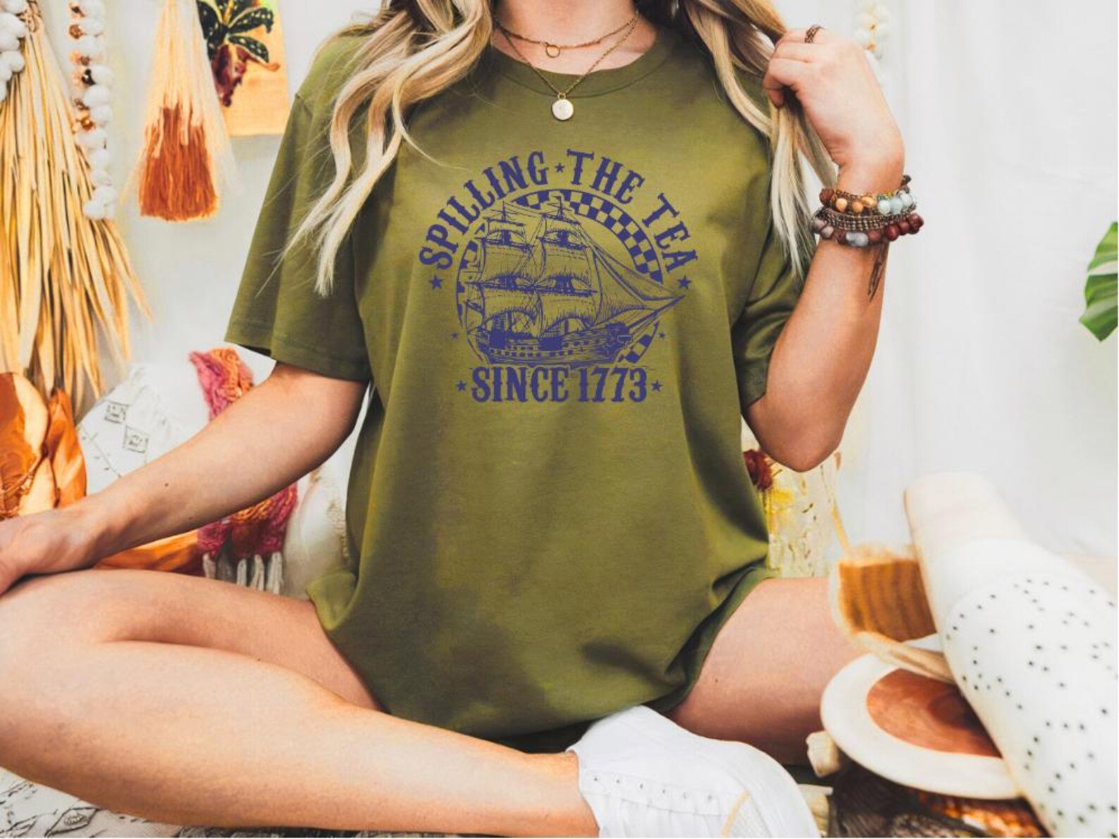 Spilling the Tea Since 1773 T-Shirt: Funny Boston Tea Party Tee 6