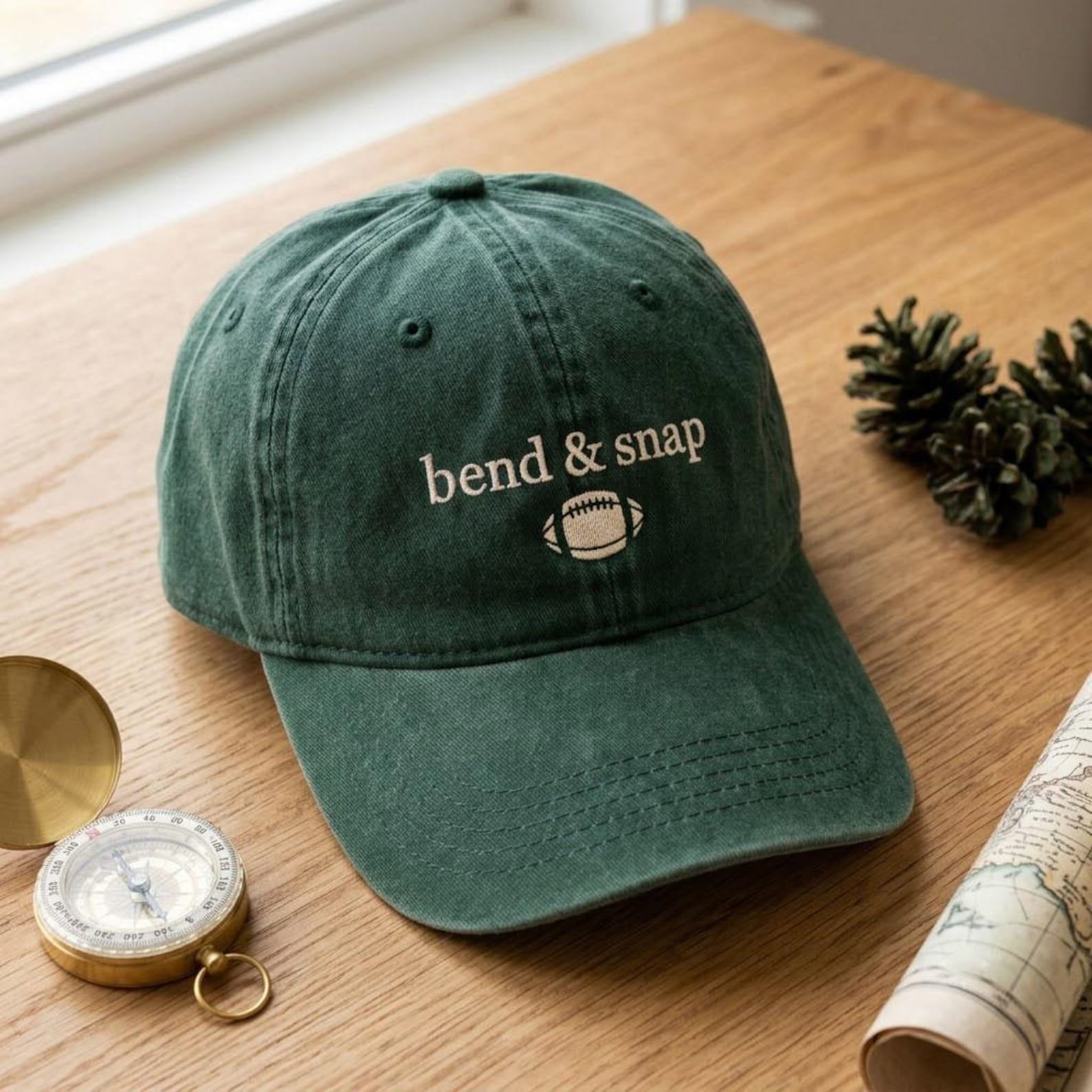 Bend and Snap Football Embroidered Washed Hat, Funny Football Dad Hat, Game Day Cap, Vintage Sports Hat, Football Lover Gift 3