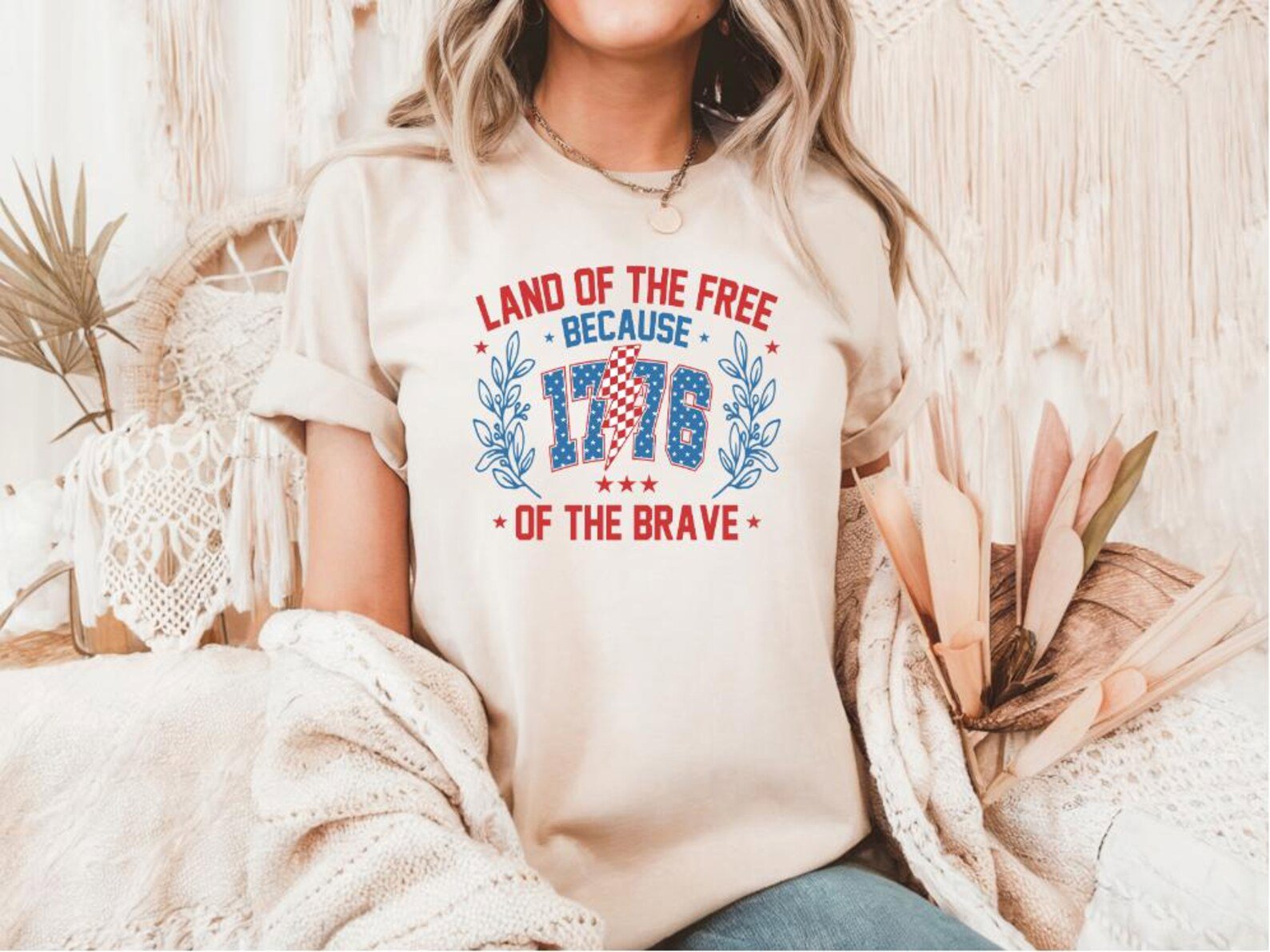 1776 Patriotic T-Shirt: Land of the Free, USA Flag Tee 1