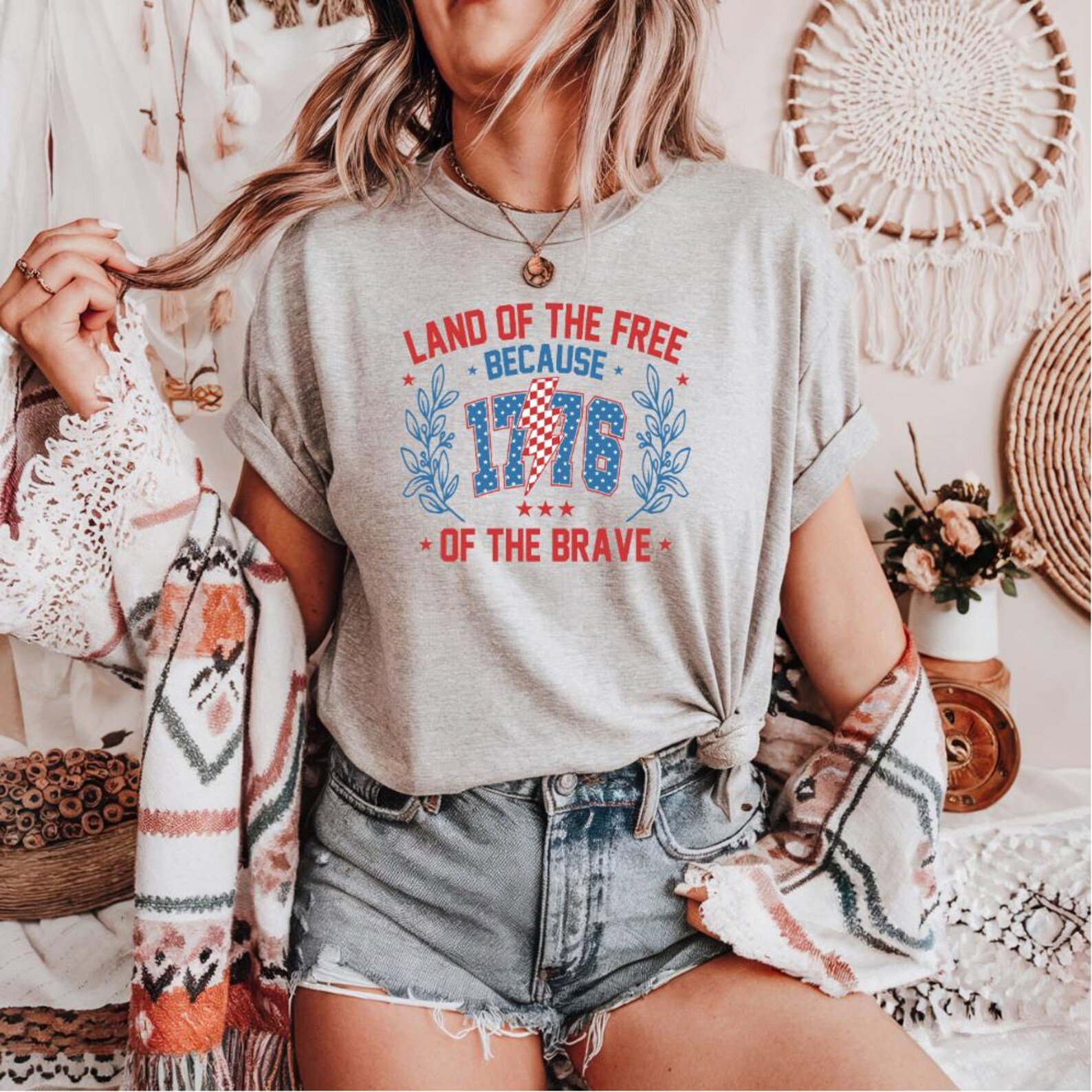 1776 Patriotic T-Shirt: Land of the Free, USA Flag Tee 5