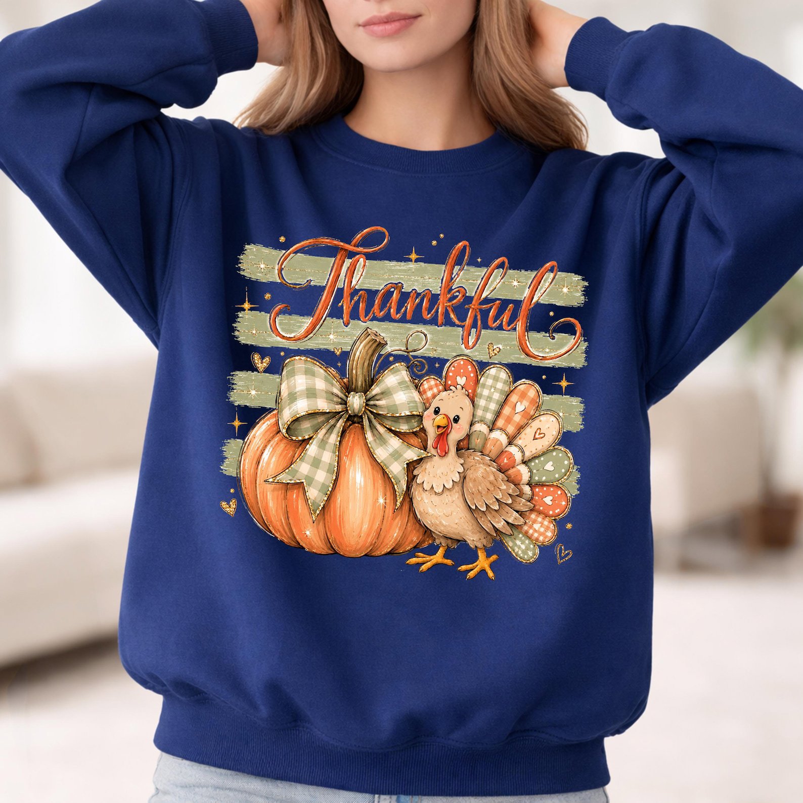 Thankful Turkey Pumpkin Shirt, Thanksgiving dinner matching Family Fall Tee 6