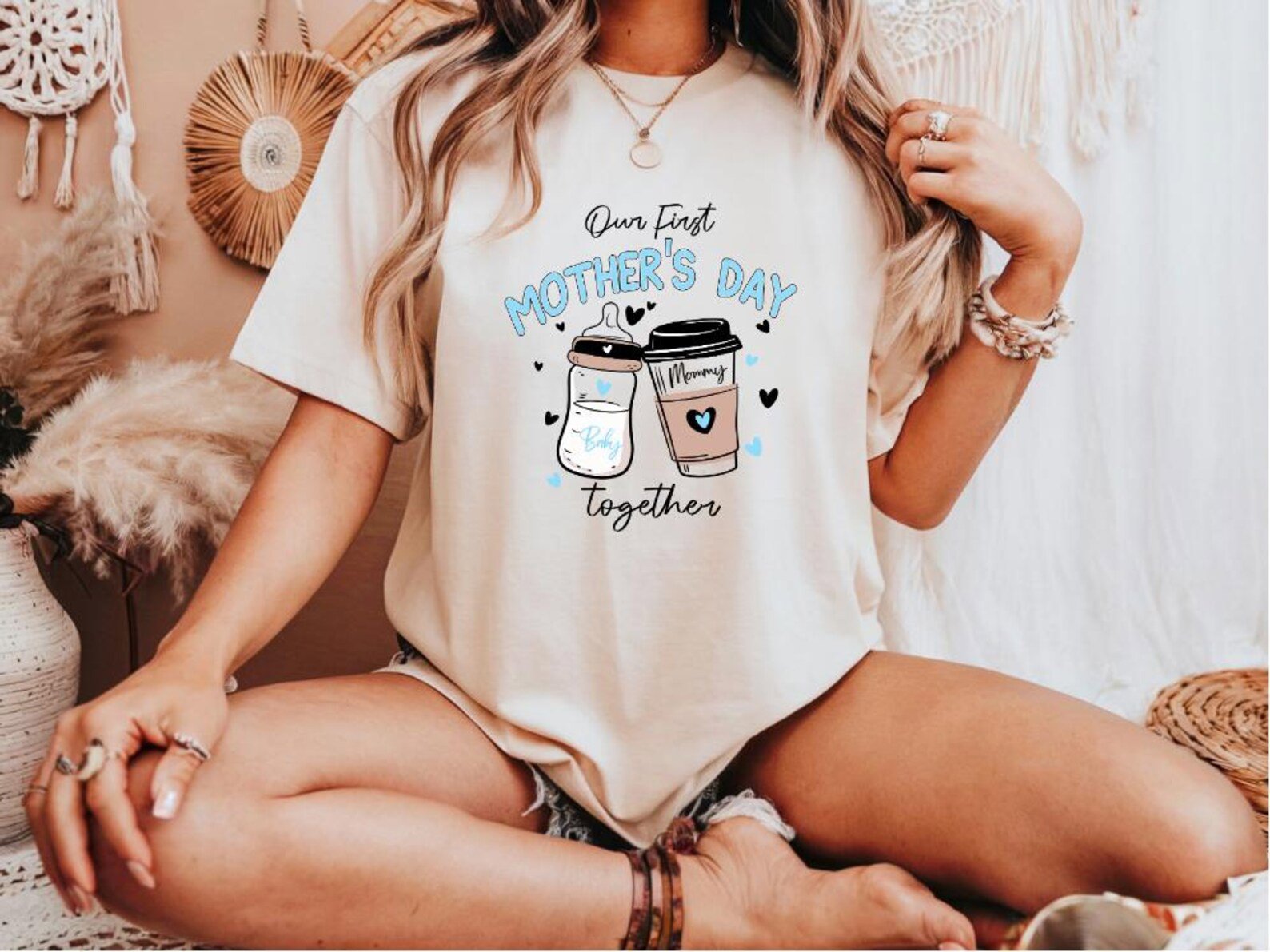 New Mom Mother's Day Shirt: Coffee & Baby Bottle Tee 1