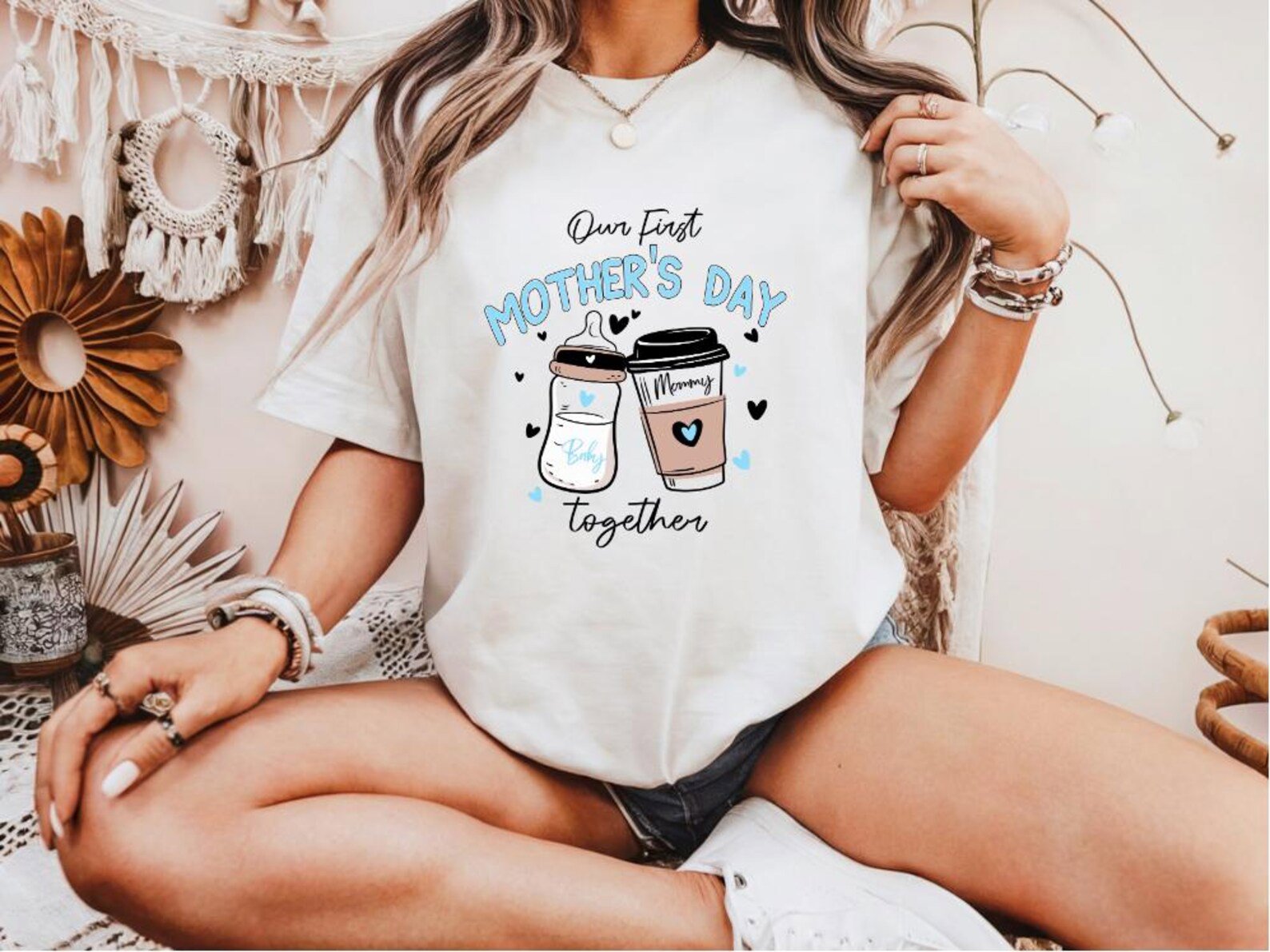 New Mom Mother's Day Shirt: Coffee & Baby Bottle Tee 3