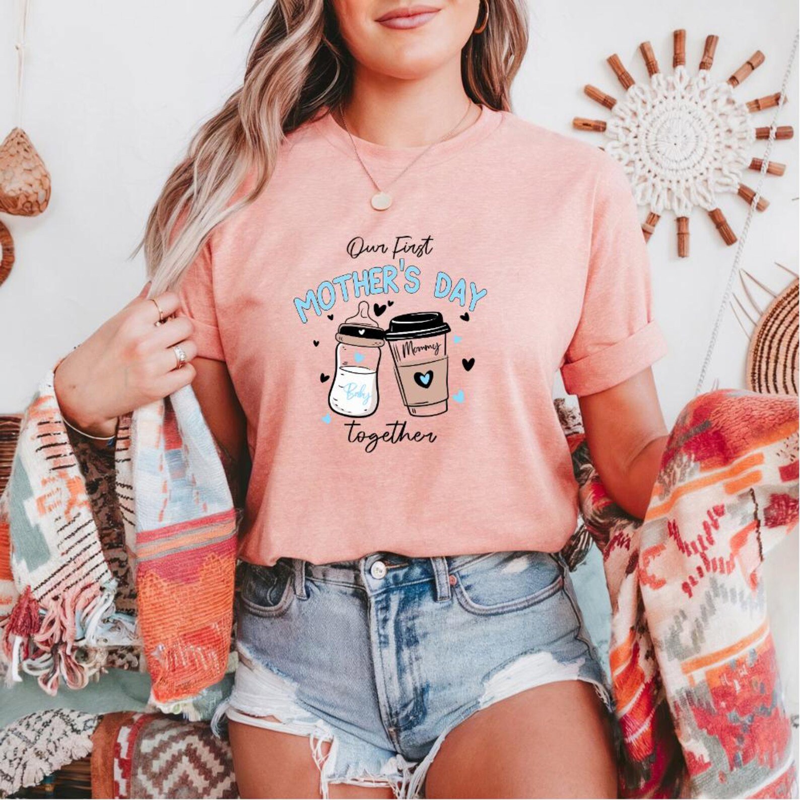 New Mom Mother's Day Shirt: Coffee & Baby Bottle Tee 5