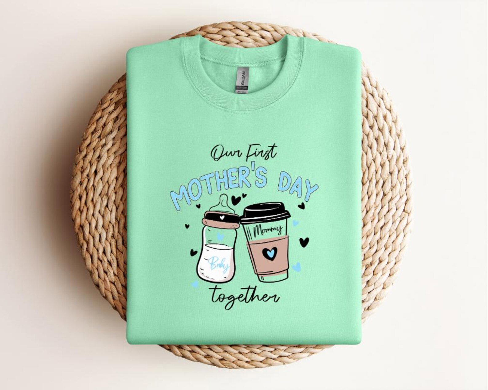 New Mom Mother's Day Shirt: Coffee & Baby Bottle Tee 6