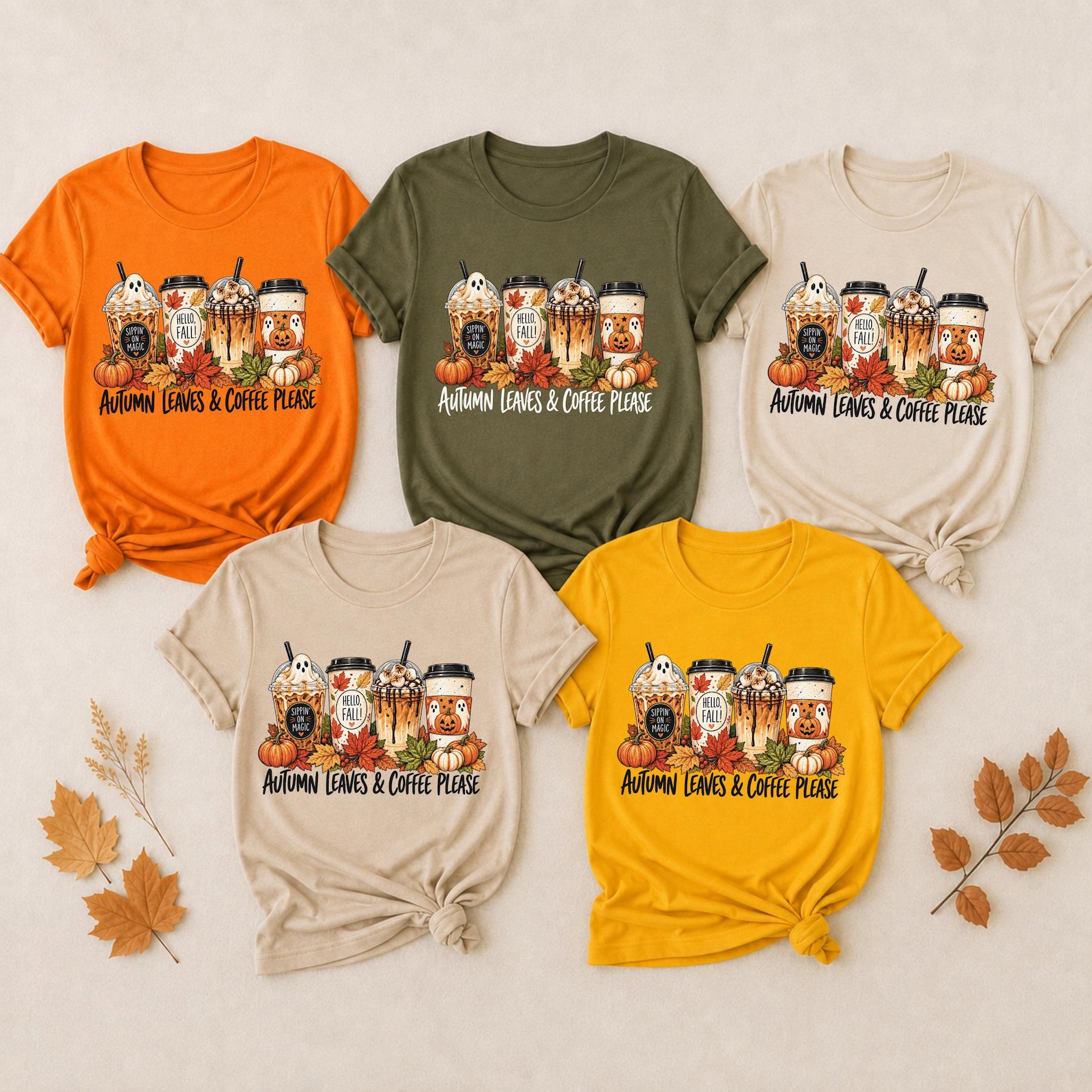 Autumn Leaves Coffee Please Outfit, Iced Latte Pumpkin Spice Graphic Fall Sweatshirt 5