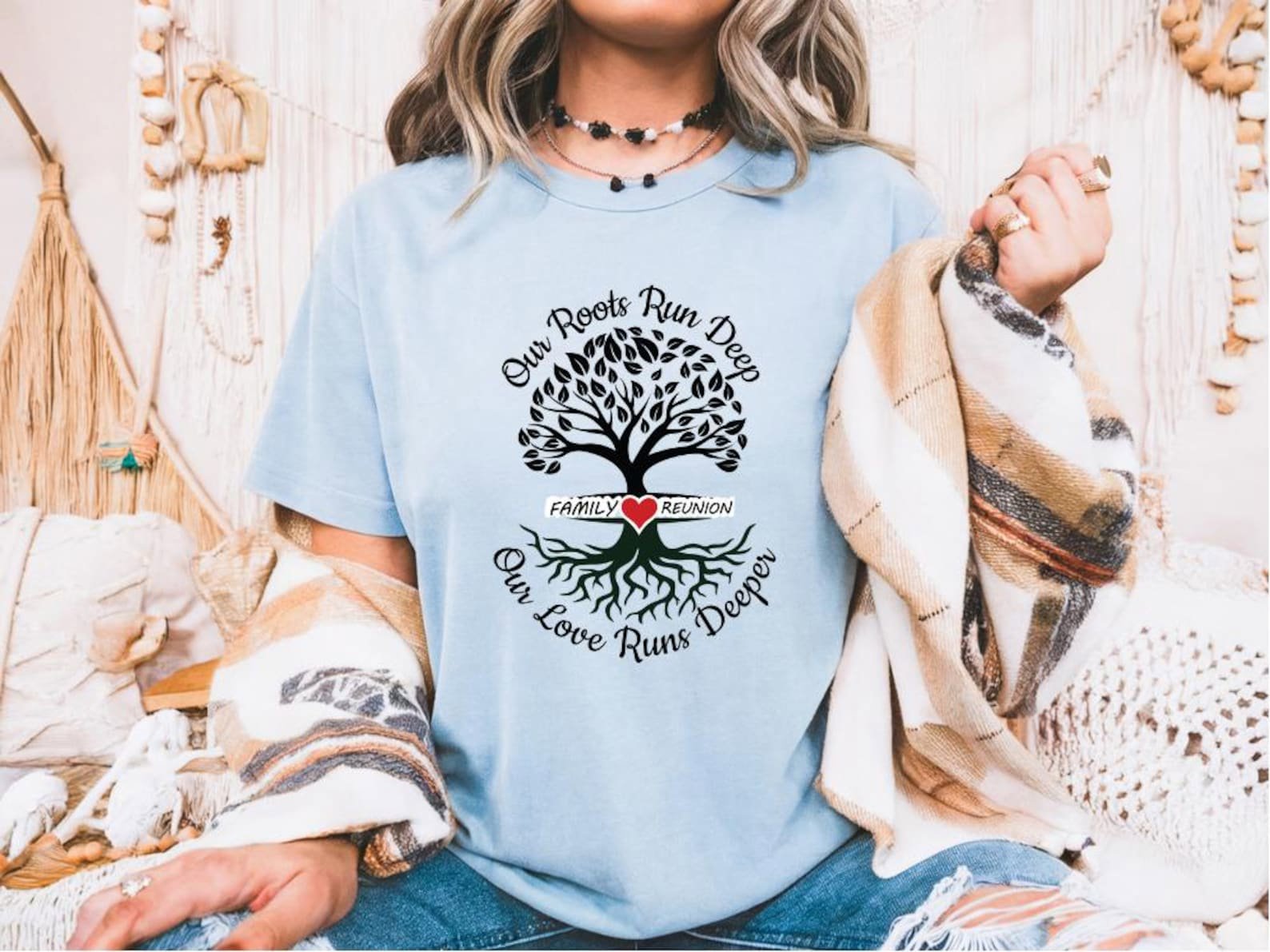 Family Reunion T-Shirt: Our Roots Run Deep Tree Design, Custom Heritage Tee 1