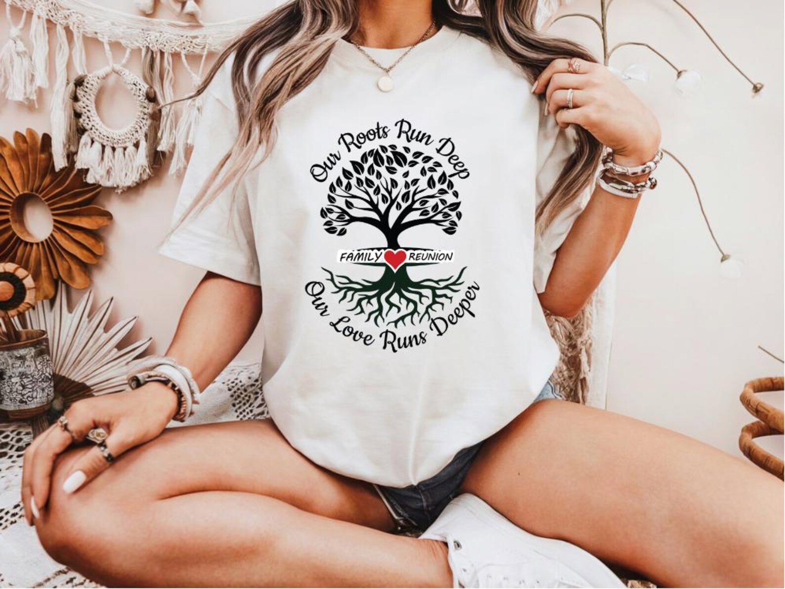 Family Reunion T-Shirt: Our Roots Run Deep Tree Design, Custom Heritage Tee 3